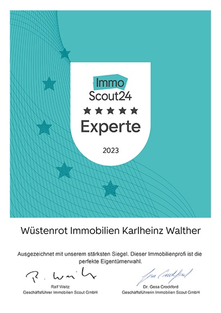 Urkunde - ImmoScout24 Experte 2023